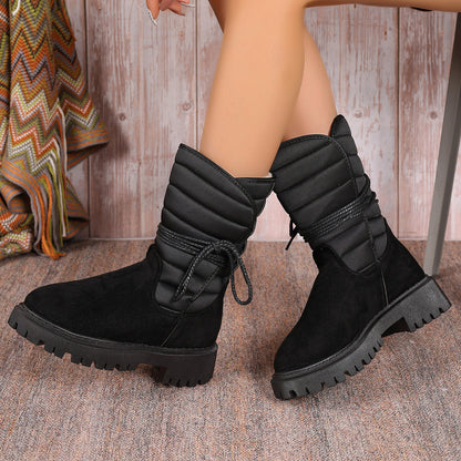 SnowLuxe – Bottes de Neige Mi-Mollet à Lacets