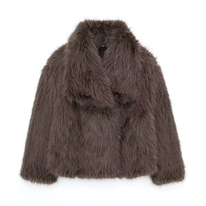 Manteau "CozyGlam" d'Hiver en Peluche – Élégance et Confort Décontracté pour la Saison Froide