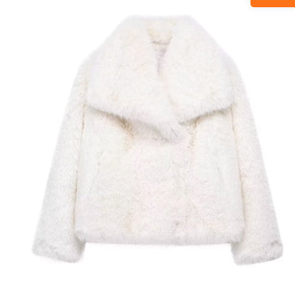 Manteau "CozyGlam" d'Hiver en Peluche – Élégance et Confort Décontracté pour la Saison Froide