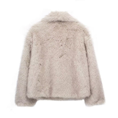 Manteau "CozyGlam" d'Hiver en Peluche – Élégance et Confort Décontracté pour la Saison Froide