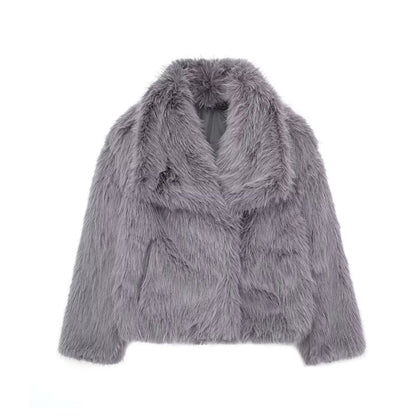 Manteau "CozyGlam" d'Hiver en Peluche – Élégance et Confort Décontracté pour la Saison Froide